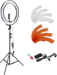 NEEWER LED prstenasto svjetlo sa stativom, filtrima i adapterom za bljeskalicu, 18"